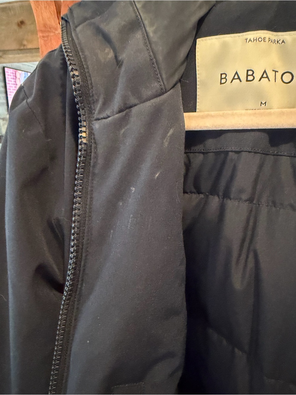 Aritzia Babaton Navy Hooded Belted Parka with Faux Fur Trim - Picture 6 of 7
